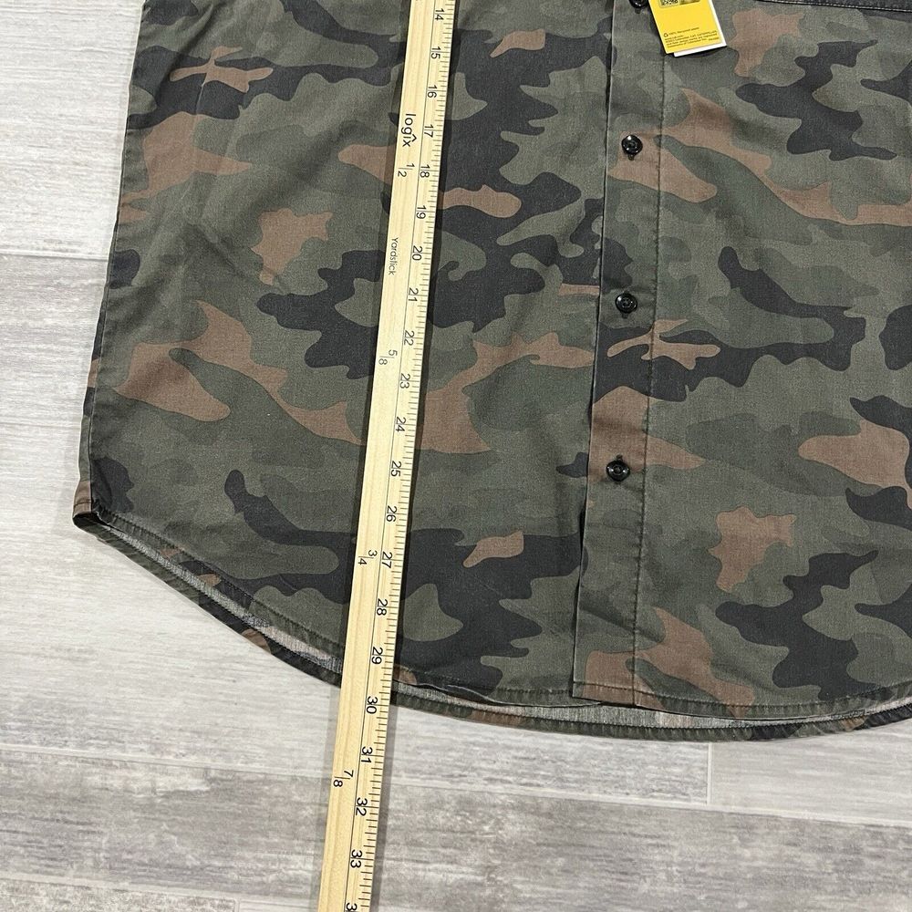 Caterpillar Shirt Mens XLarge Green Camouflage Short Sleeve Button Up XL Outdoor - Picture 8 of 10